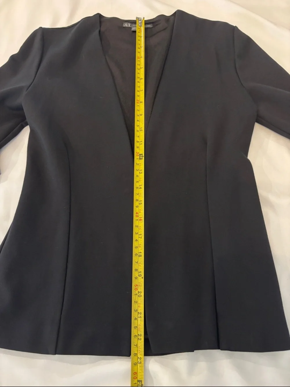 Armani Exchandge women’s V neck Collarless Black Blazer. Single hook closure - M
